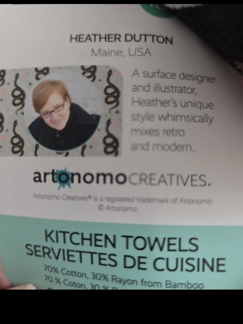 3 Kitchen Towels Ghost Print Soft Plush Black/White
